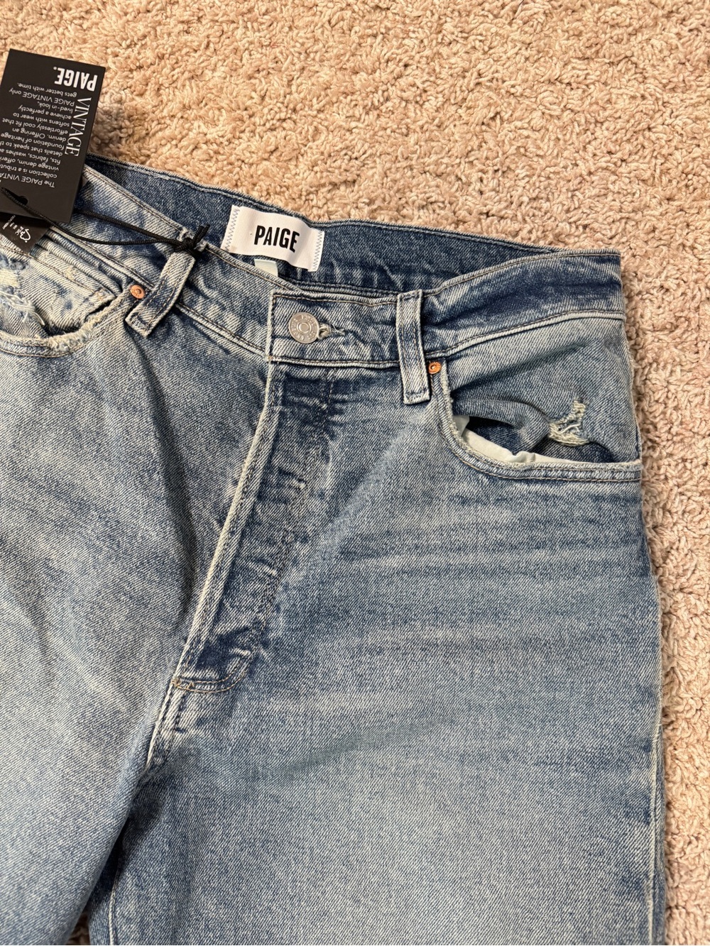 NWT PAIGE. SAWYER WIDE LEG High Rise Wide Straight Leg Jeans Size 28 - Picture 13 of 16